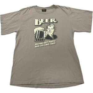 Vintage Funny Comic Beer Logo Tee(Large)